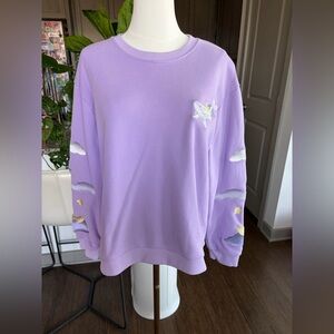 Lavender star cloud Embroidered Sweatshirt